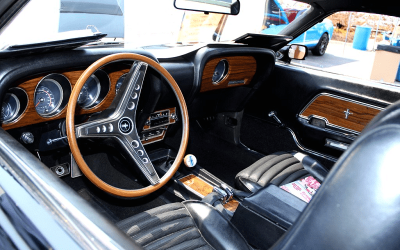 Alternative Text (ALT tag): 1969 Ford Mustang Boss 429 black interior